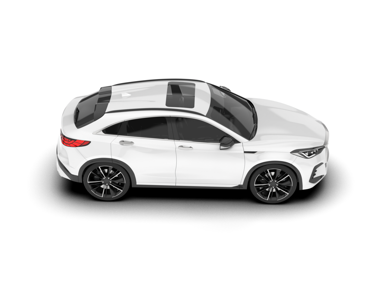 White SUV on transparent background. 3d rendering - illustration png