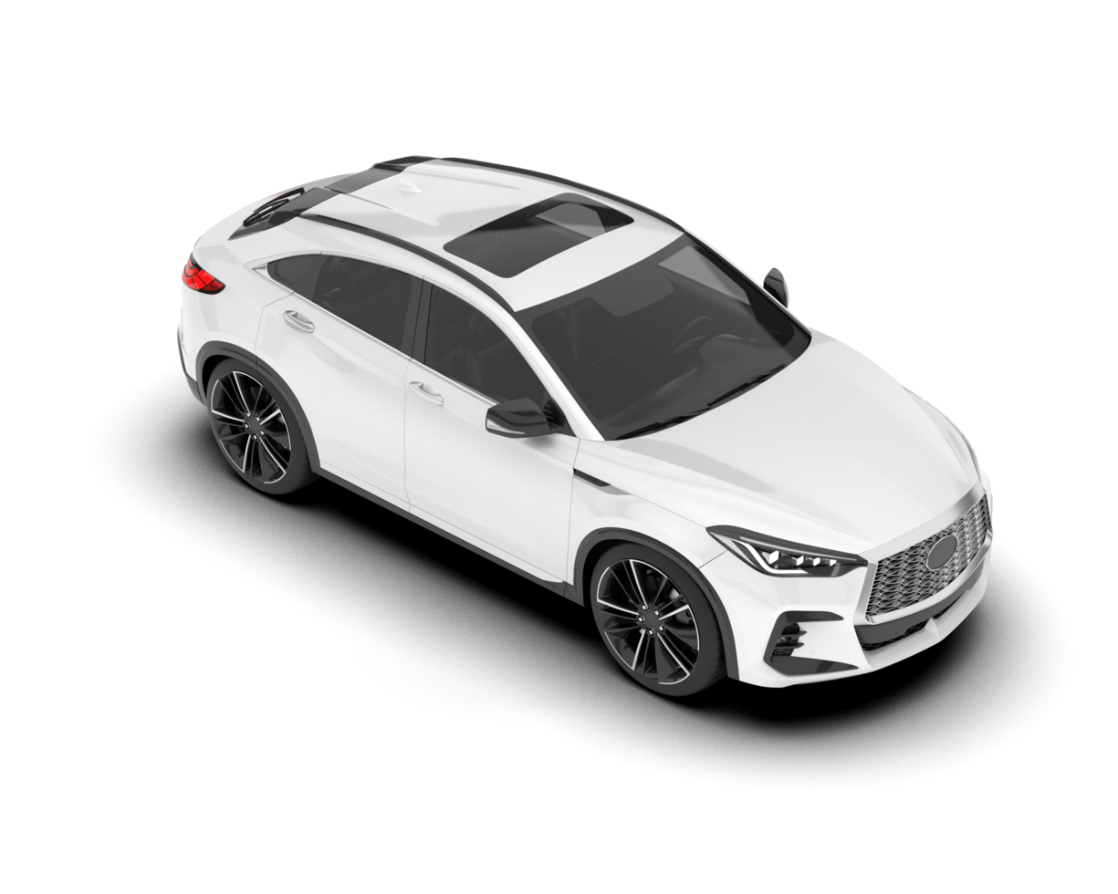 White SUV on transparent background. 3d rendering - illustration png