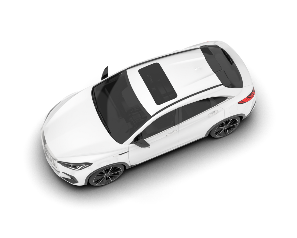 White SUV on transparent background. 3d rendering - illustration png