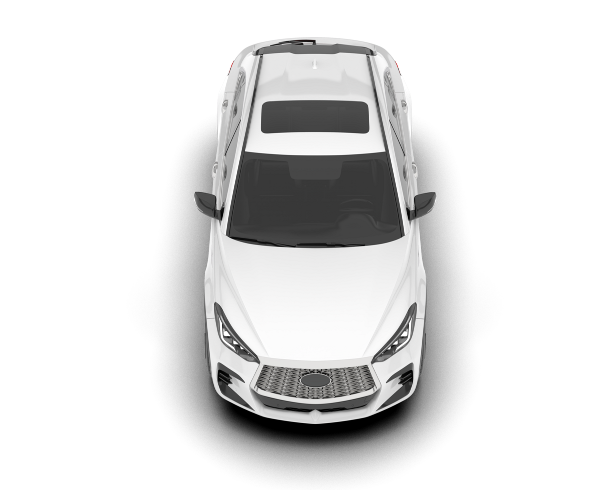 White SUV on transparent background. 3d rendering - illustration png