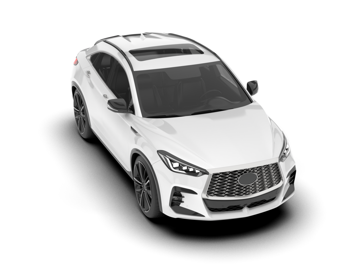 White SUV on transparent background. 3d rendering - illustration png