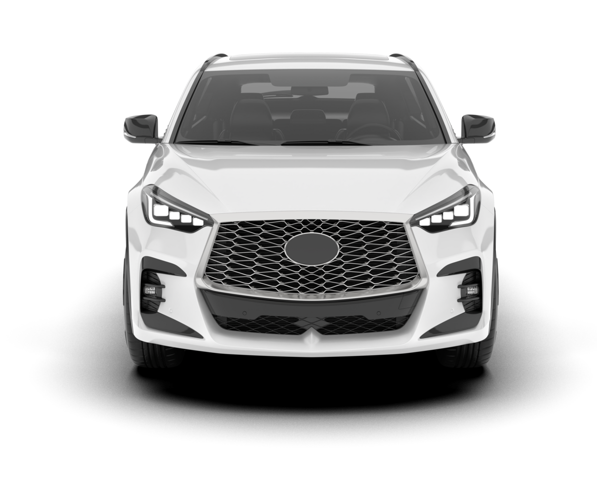 White SUV on transparent background. 3d rendering - illustration png