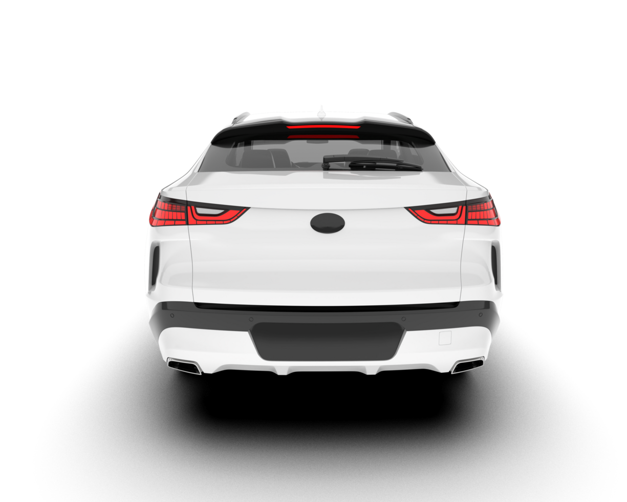 White SUV on transparent background. 3d rendering - illustration png