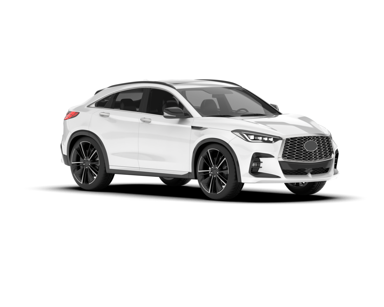 White SUV on transparent background. 3d rendering - illustration png