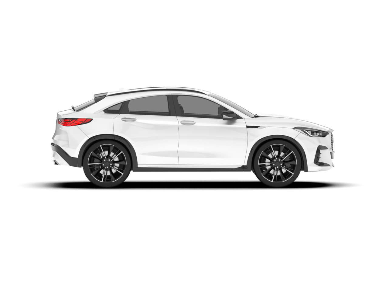 White SUV on transparent background. 3d rendering - illustration png