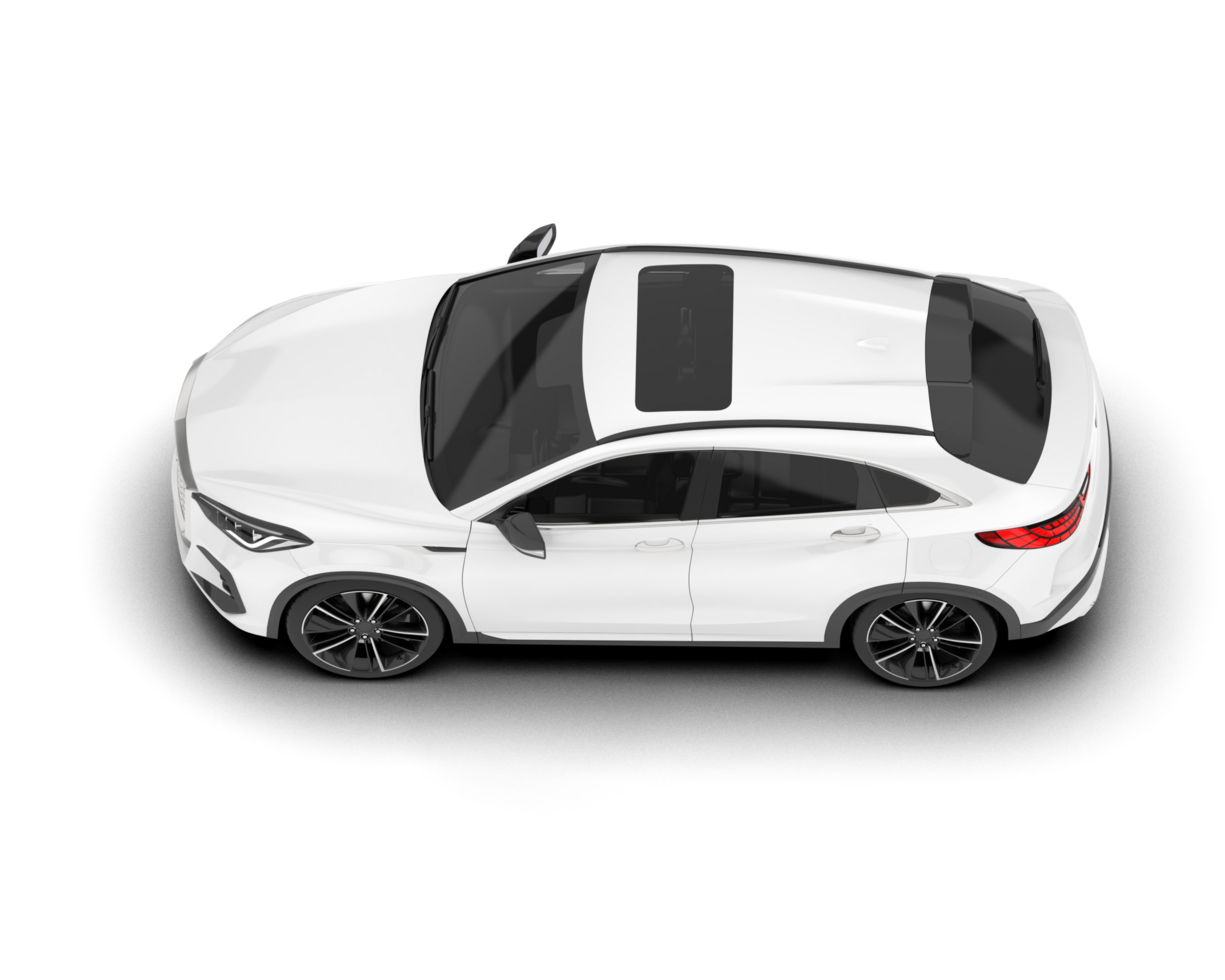 White SUV on transparent background. 3d rendering - illustration png