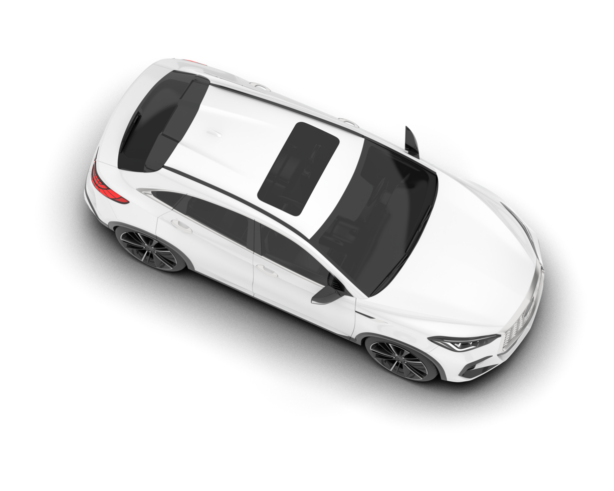 White SUV on transparent background. 3d rendering - illustration png
