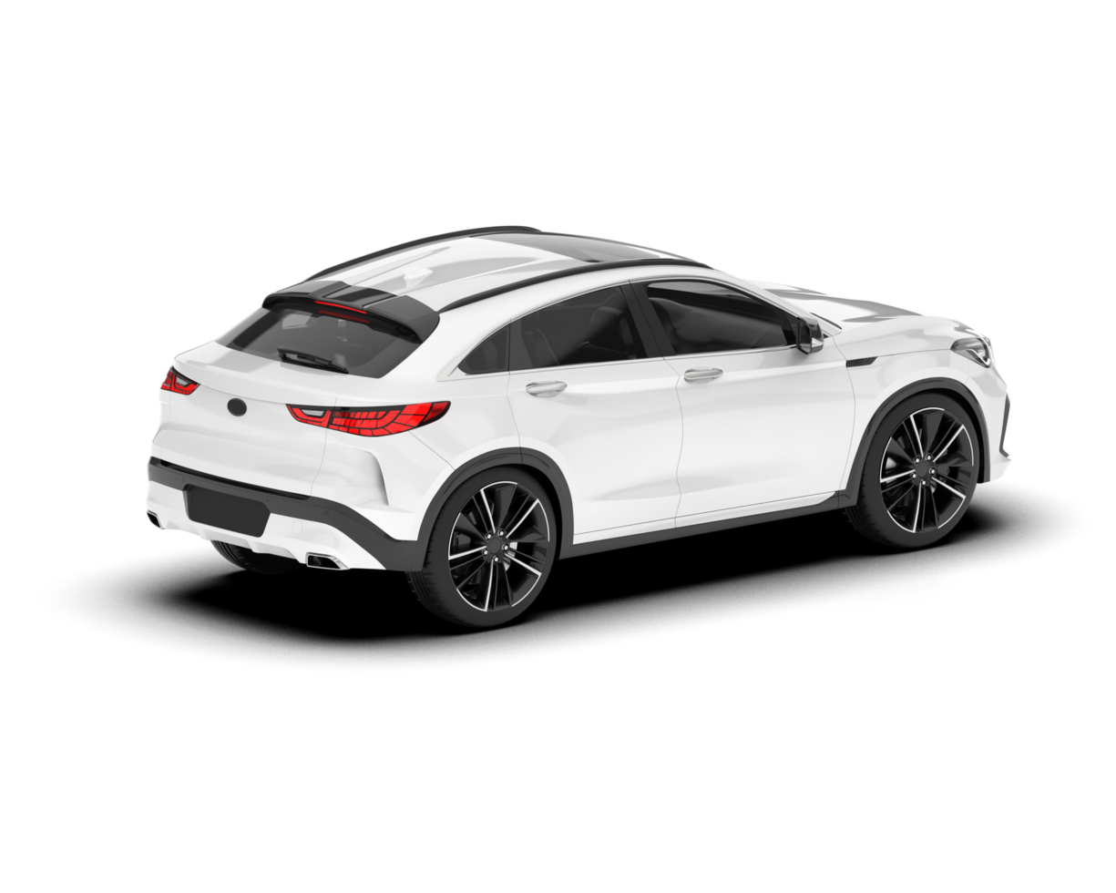 White SUV on transparent background. 3d rendering - illustration png
