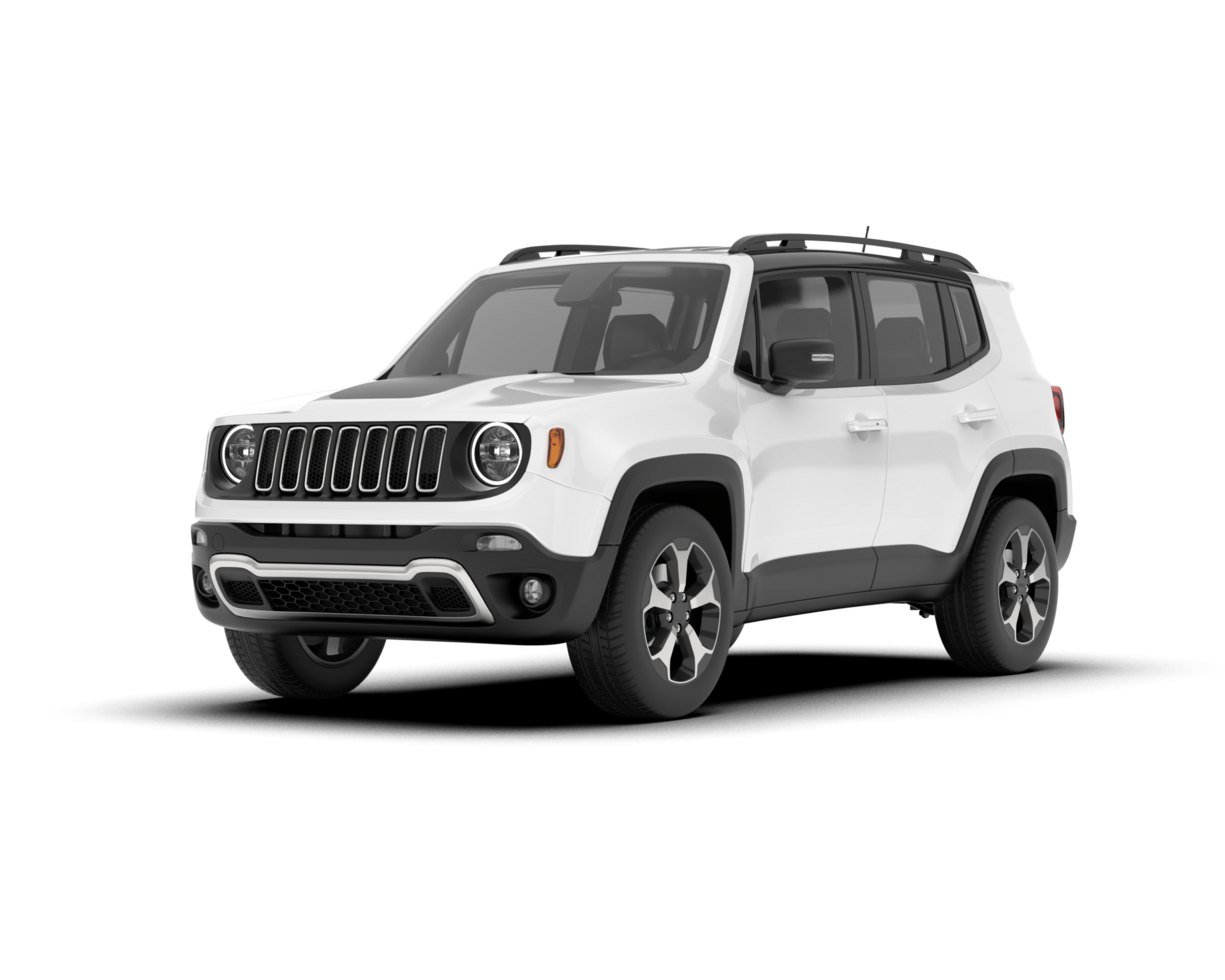White SUV on transparent background. 3d rendering - illustration png