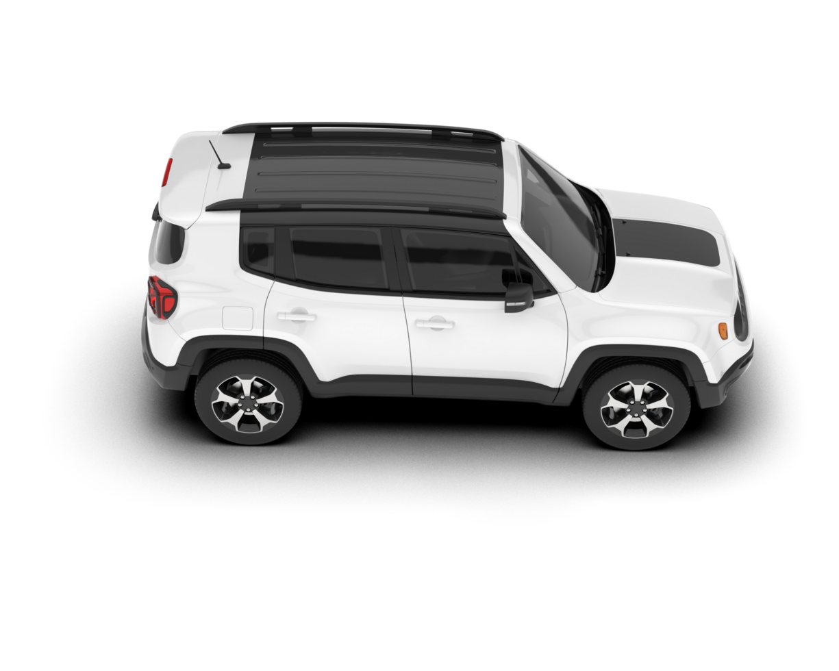 White SUV on transparent background. 3d rendering - illustration png