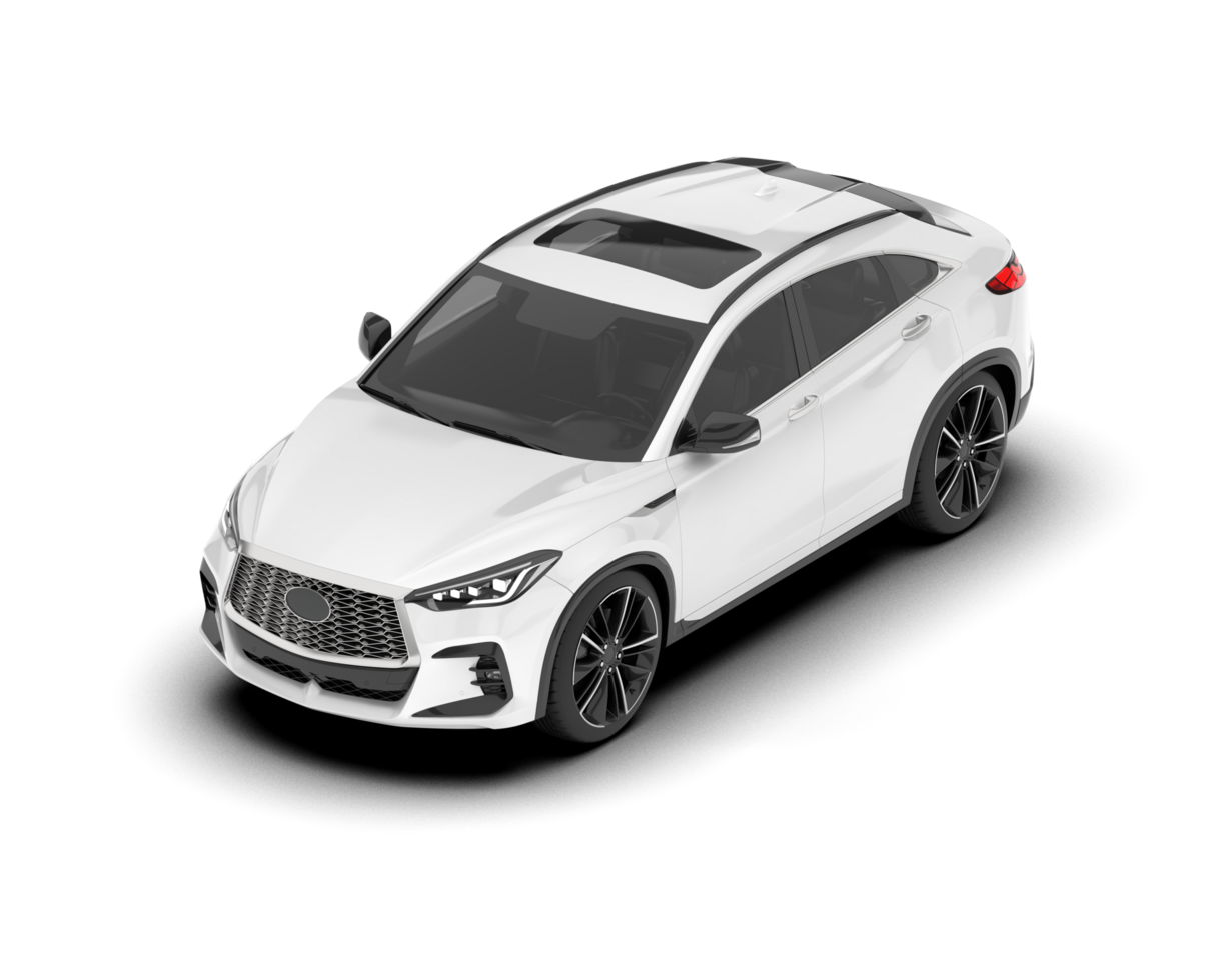 White SUV on transparent background. 3d rendering - illustration png