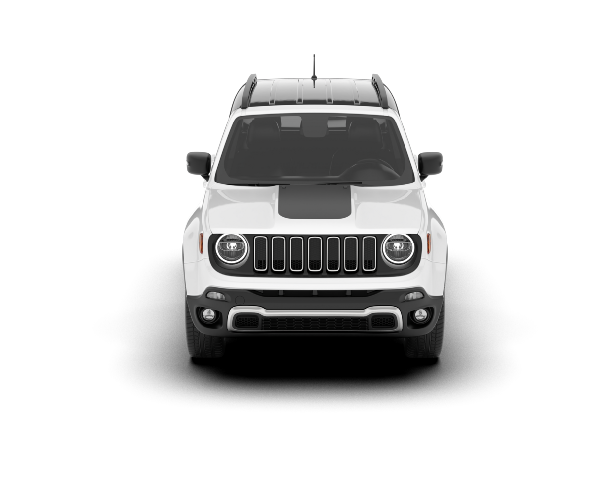 White SUV on transparent background. 3d rendering - illustration png