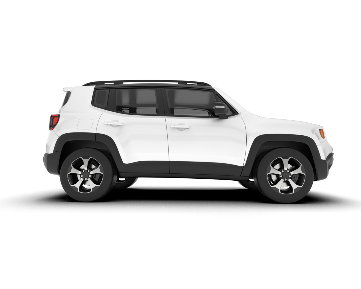 White SUV on transparent background. 3d rendering - illustration png