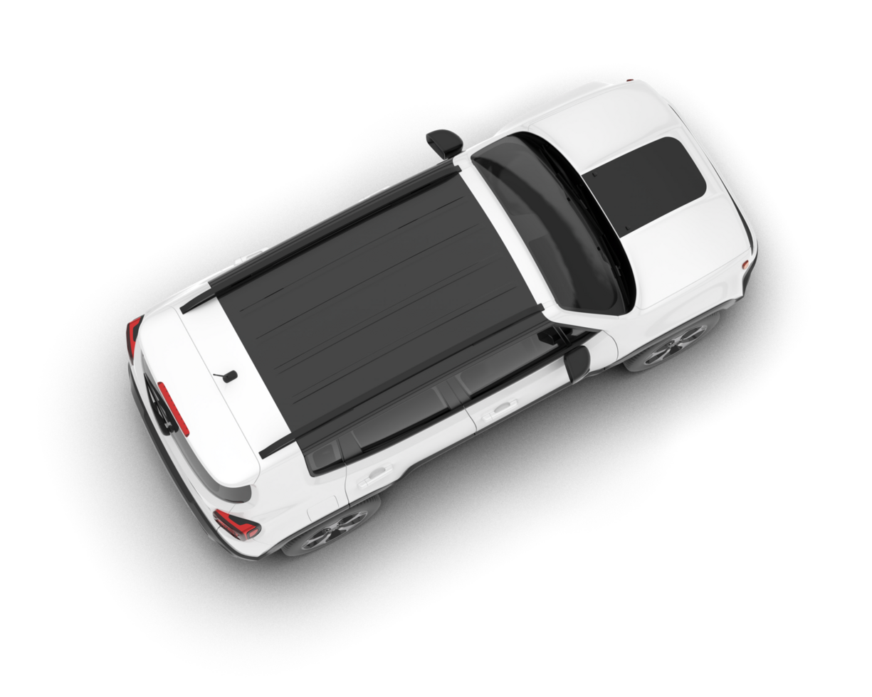 White SUV on transparent background. 3d rendering - illustration png