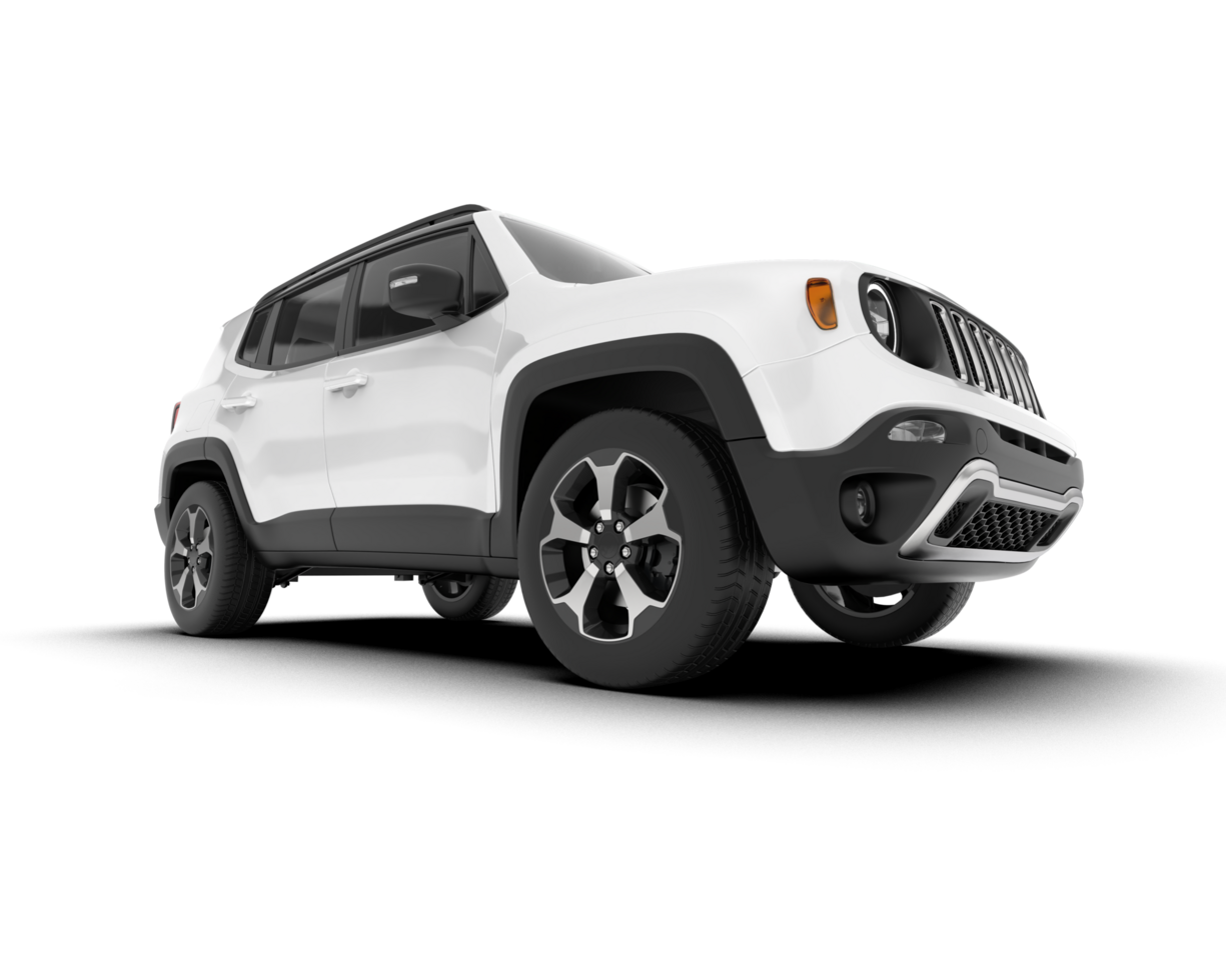 White SUV on transparent background. 3d rendering - illustration png