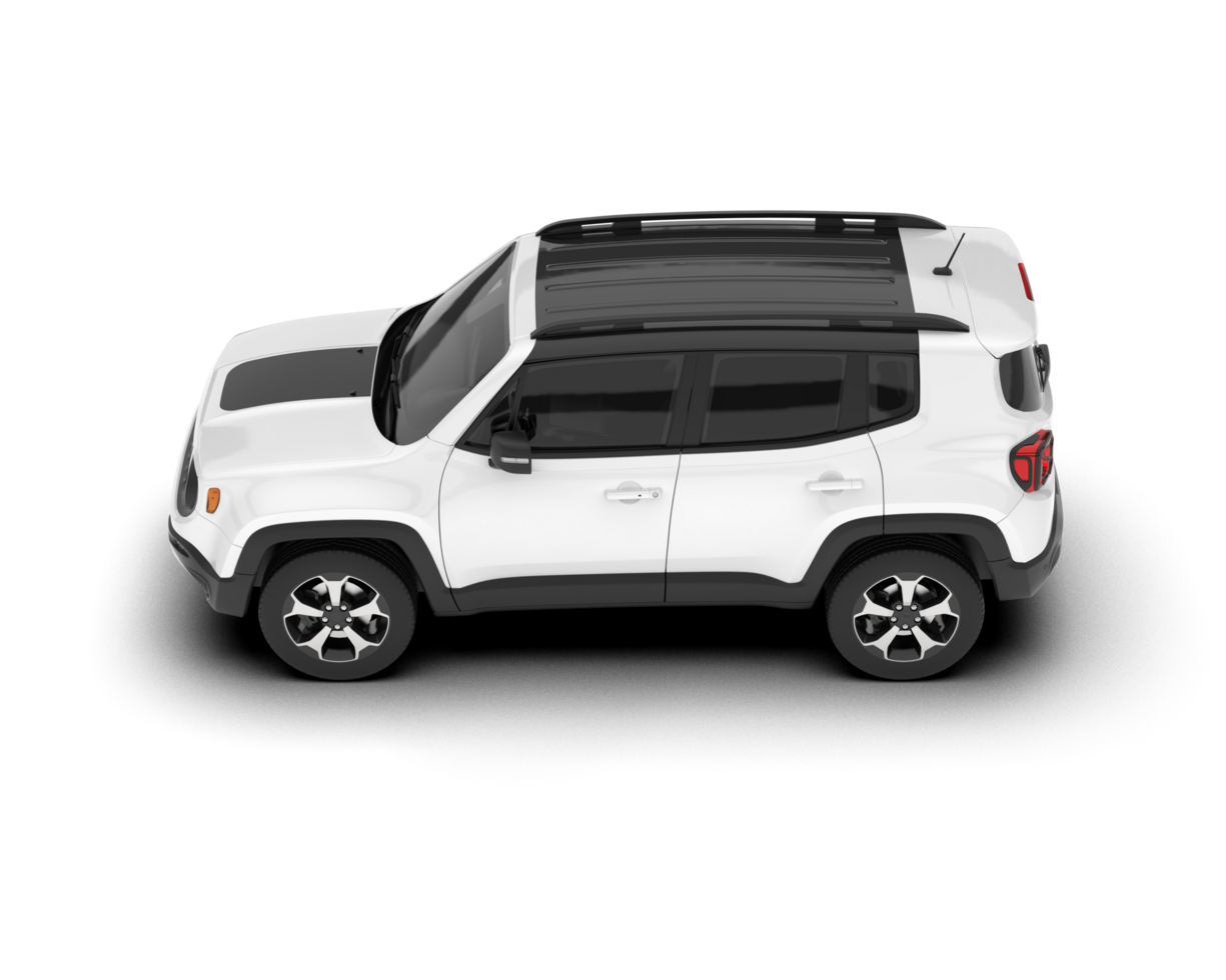 White SUV on transparent background. 3d rendering - illustration png