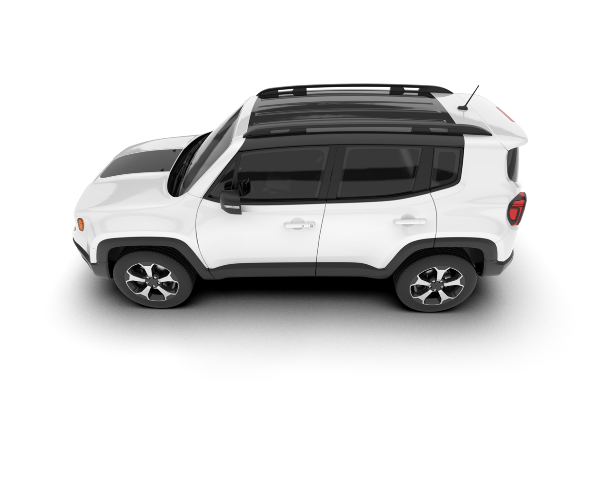 White SUV on transparent background. 3d rendering - illustration png