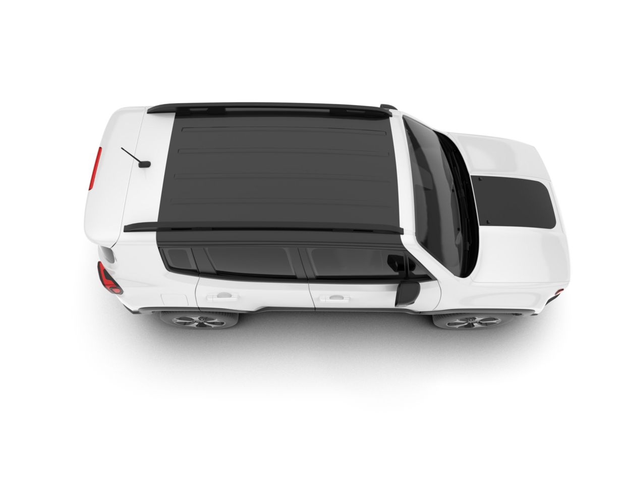 White SUV on transparent background. 3d rendering - illustration png