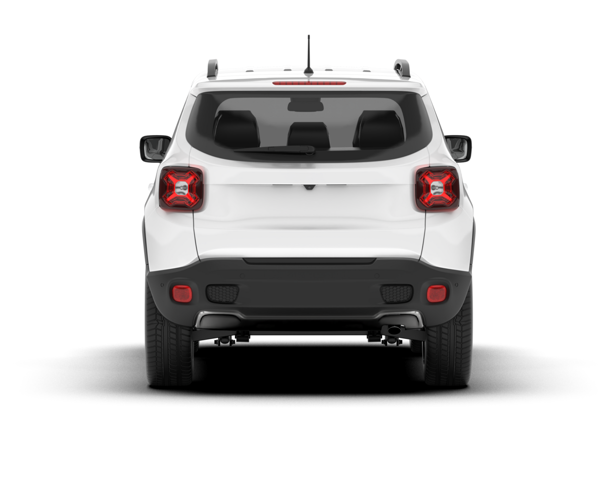 White SUV on transparent background. 3d rendering - illustration png