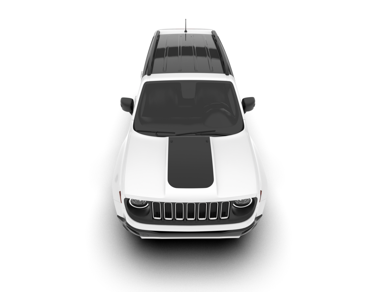 White SUV on transparent background. 3d rendering - illustration png