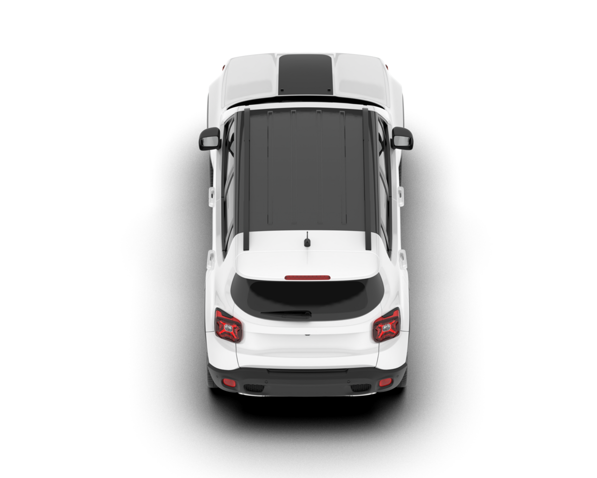 White SUV on transparent background. 3d rendering - illustration png