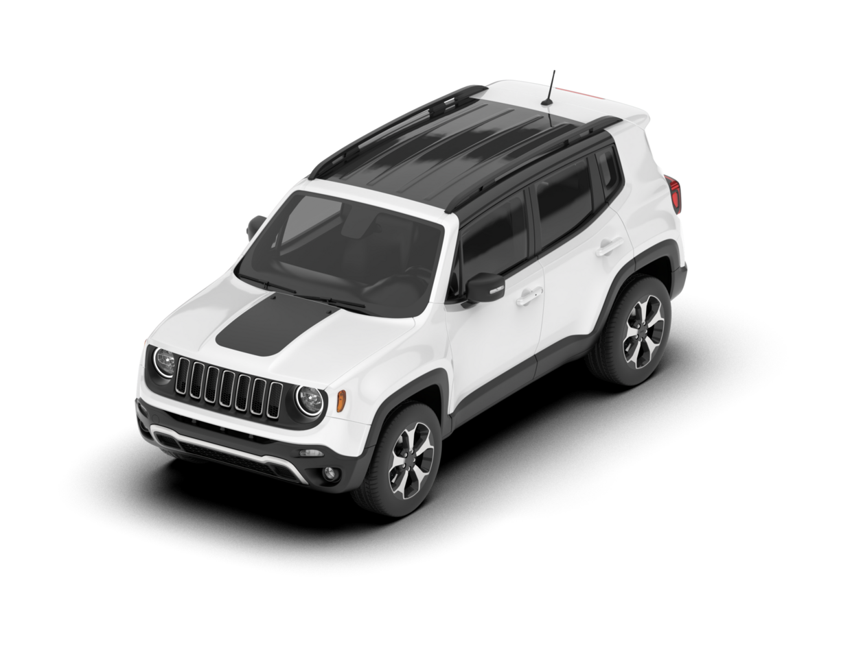 White SUV on transparent background. 3d rendering - illustration png