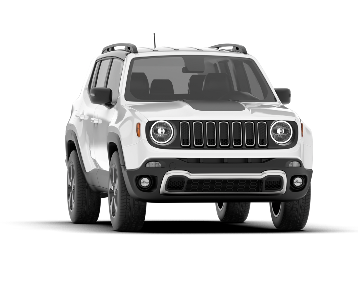 White SUV on transparent background. 3d rendering - illustration png