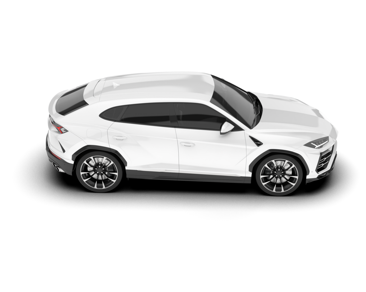 White SUV on transparent background. 3d rendering - illustration png