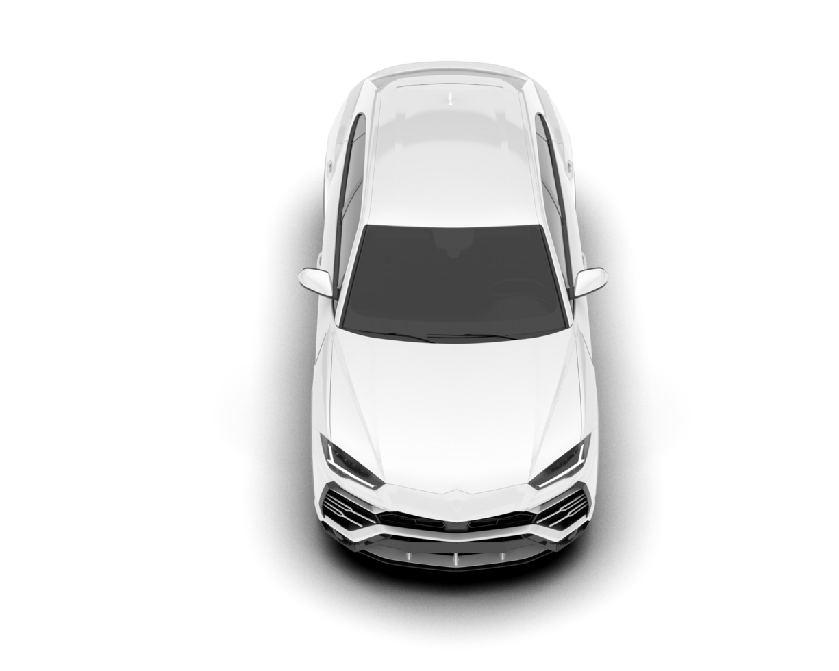 White SUV on transparent background. 3d rendering - illustration png