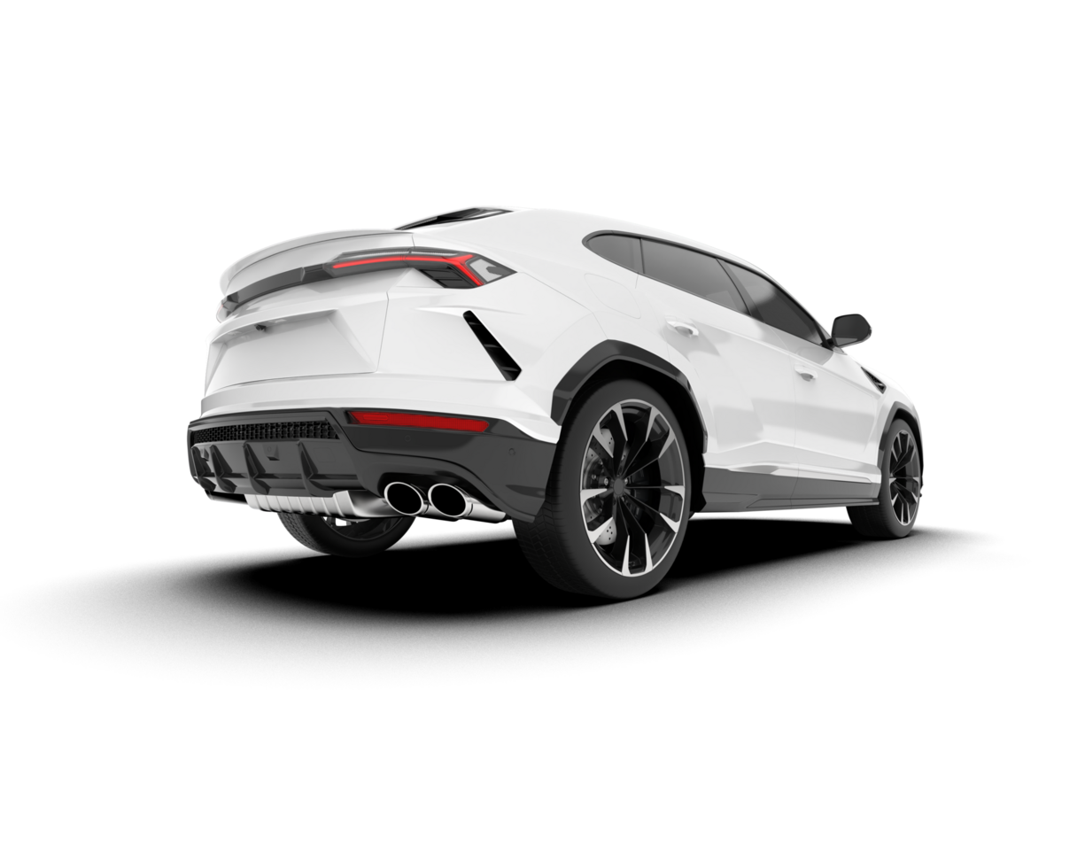 White SUV on transparent background. 3d rendering - illustration png