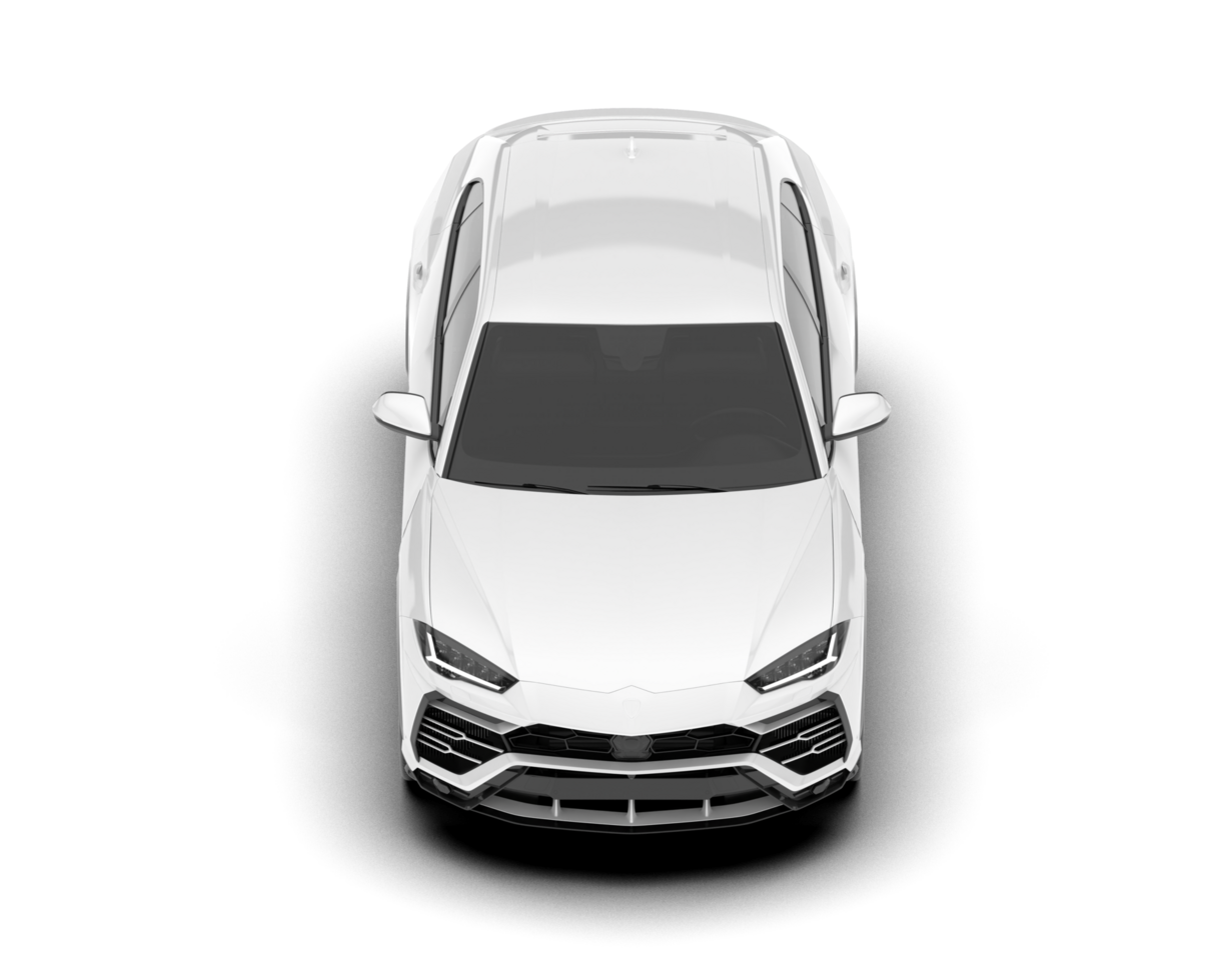 White SUV on transparent background. 3d rendering - illustration png