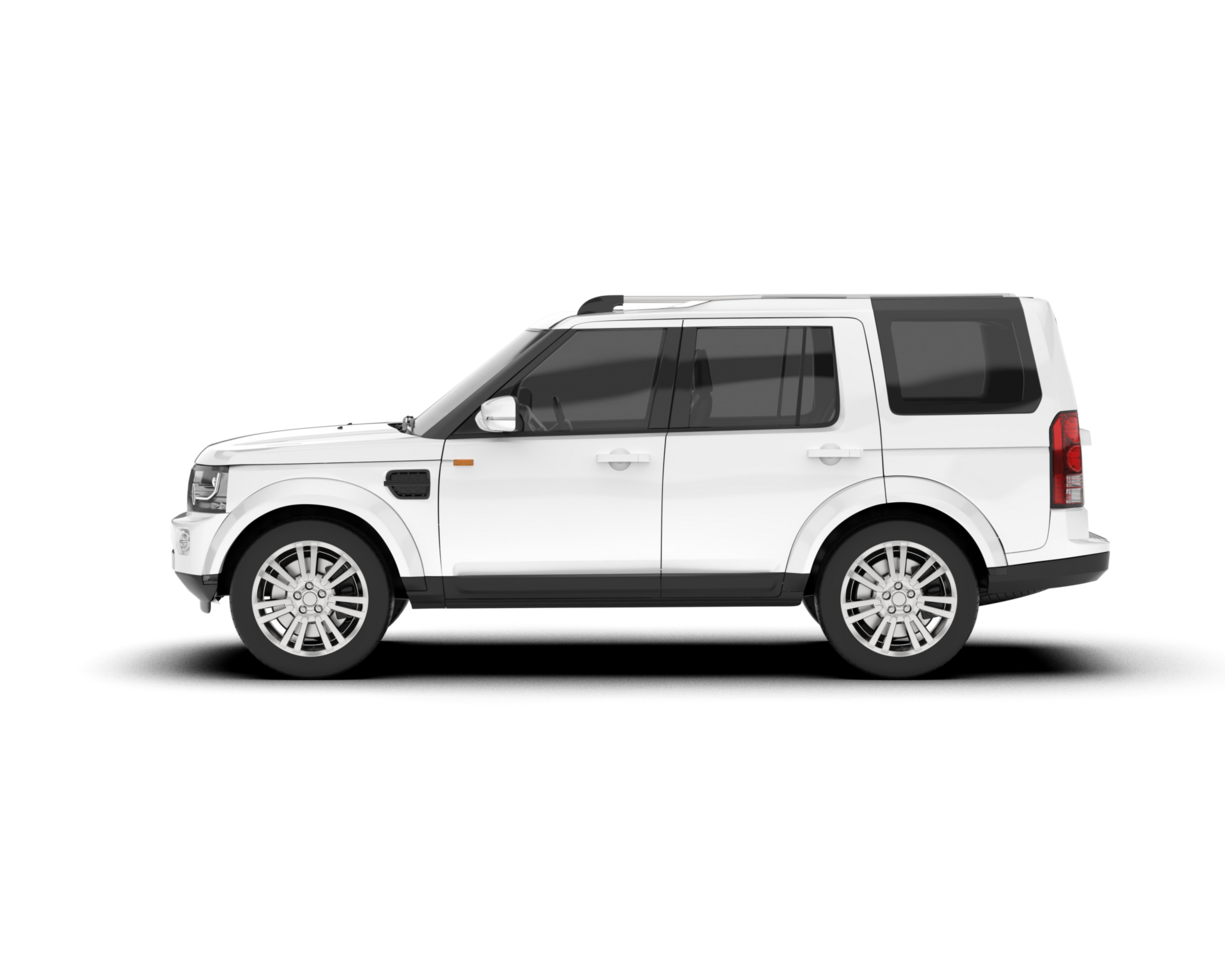 White SUV on transparent background. 3d rendering - illustration png