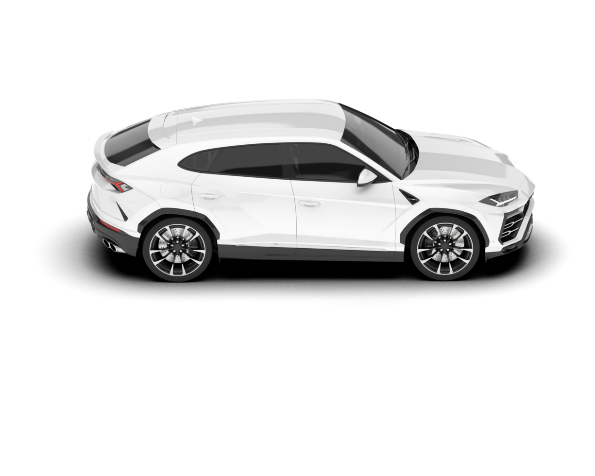 White SUV on transparent background. 3d rendering - illustration png