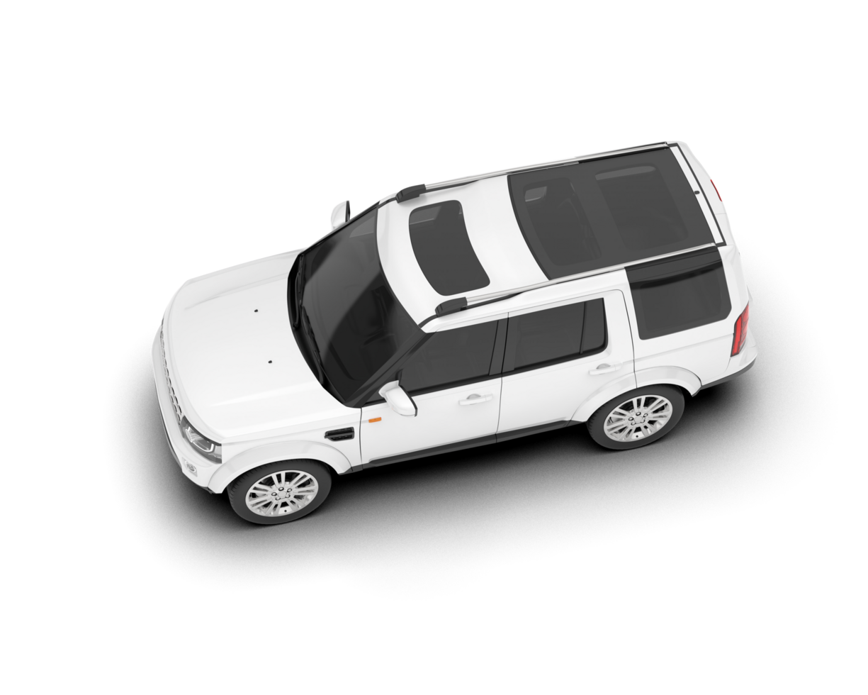 White SUV on transparent background. 3d rendering - illustration png