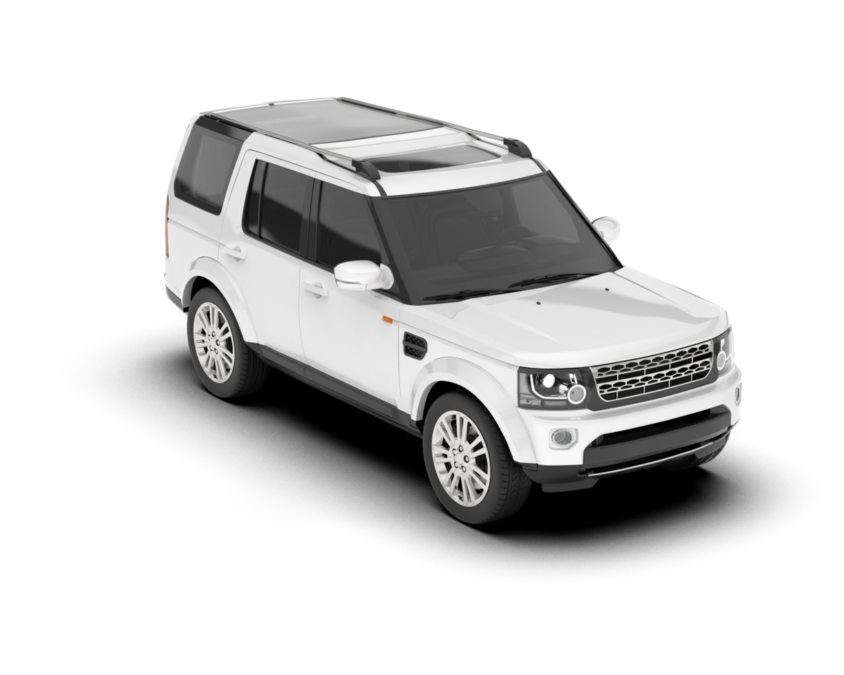 White SUV on transparent background. 3d rendering - illustration png