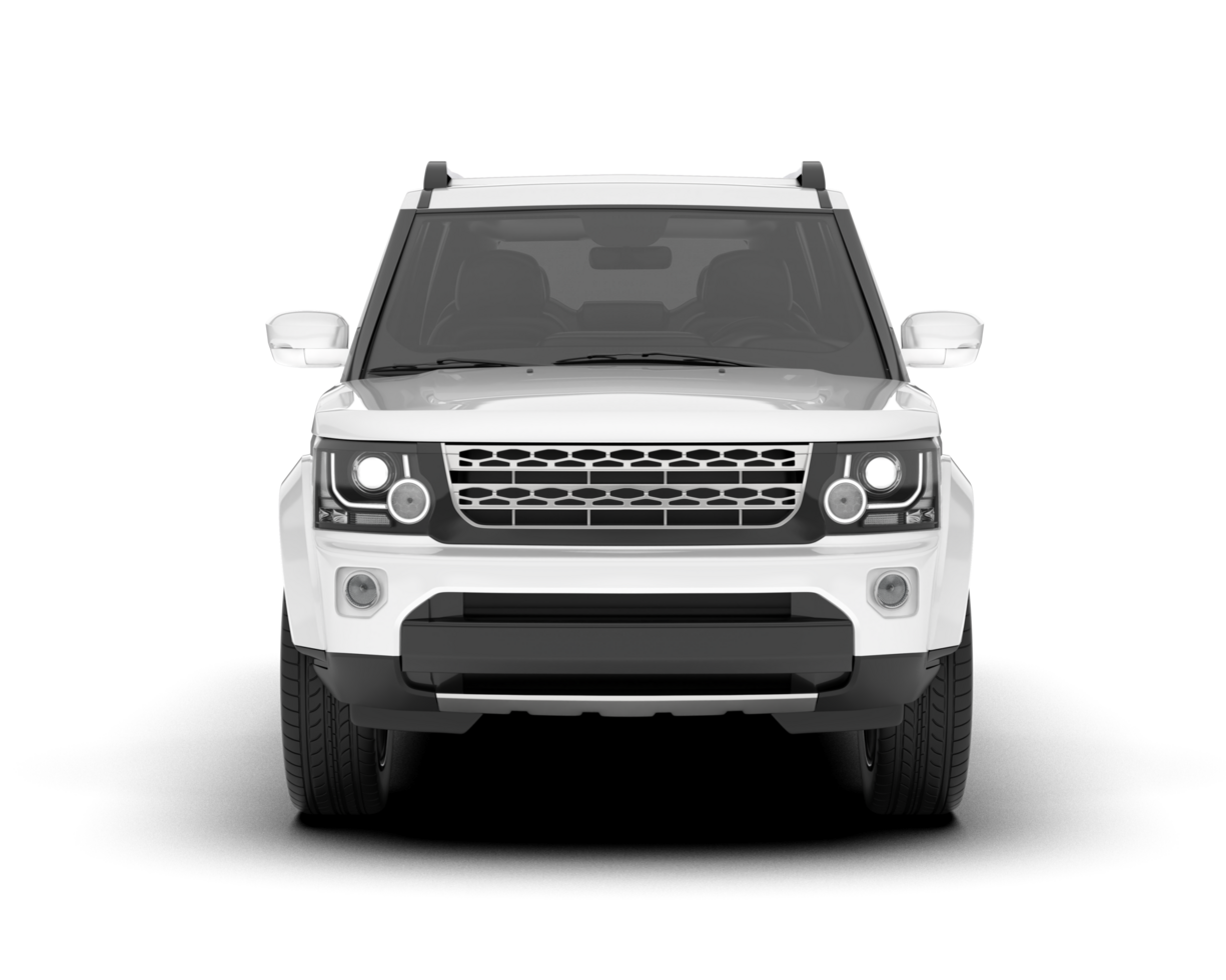 White SUV on transparent background. 3d rendering - illustration png