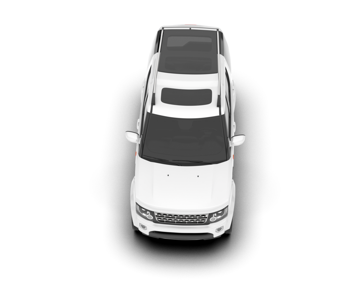 White SUV on transparent background. 3d rendering - illustration png