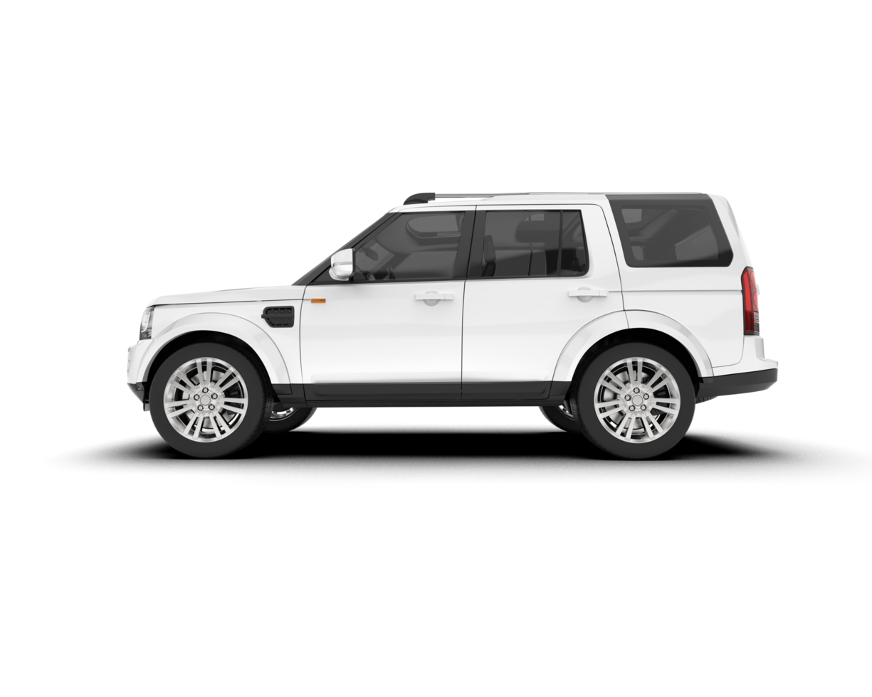 White SUV on transparent background. 3d rendering - illustration png