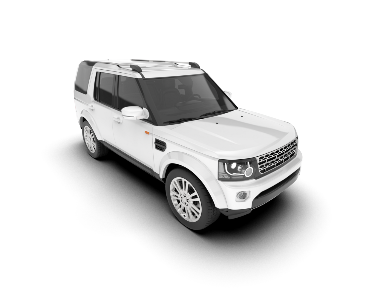 White SUV on transparent background. 3d rendering - illustration png