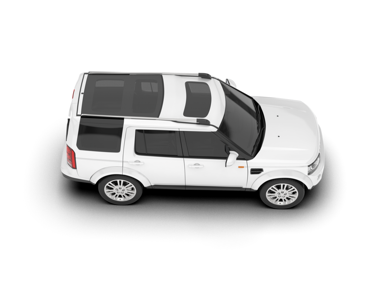 White SUV on transparent background. 3d rendering - illustration png