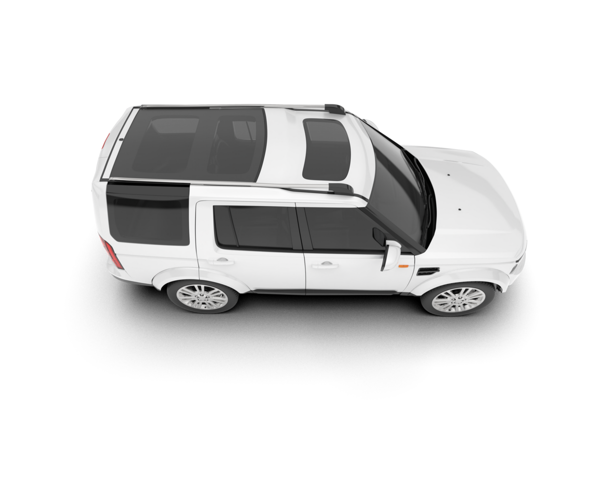 White SUV on transparent background. 3d rendering - illustration png