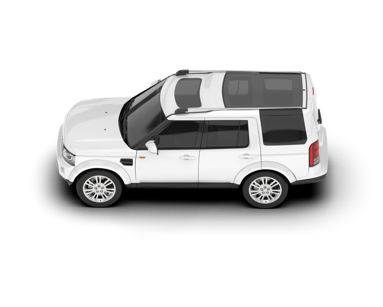 White SUV on transparent background. 3d rendering - illustration png