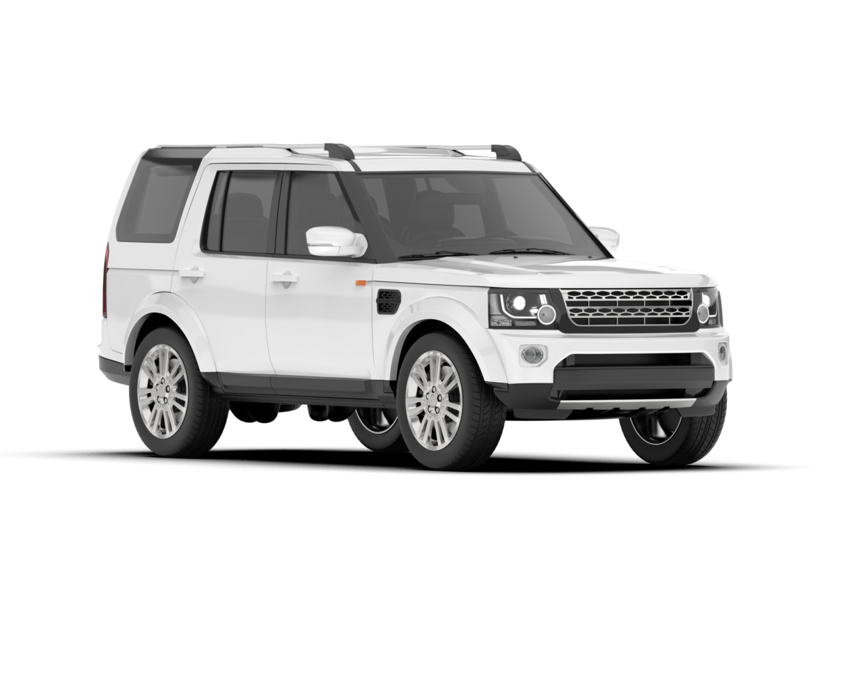 White SUV on transparent background. 3d rendering - illustration png