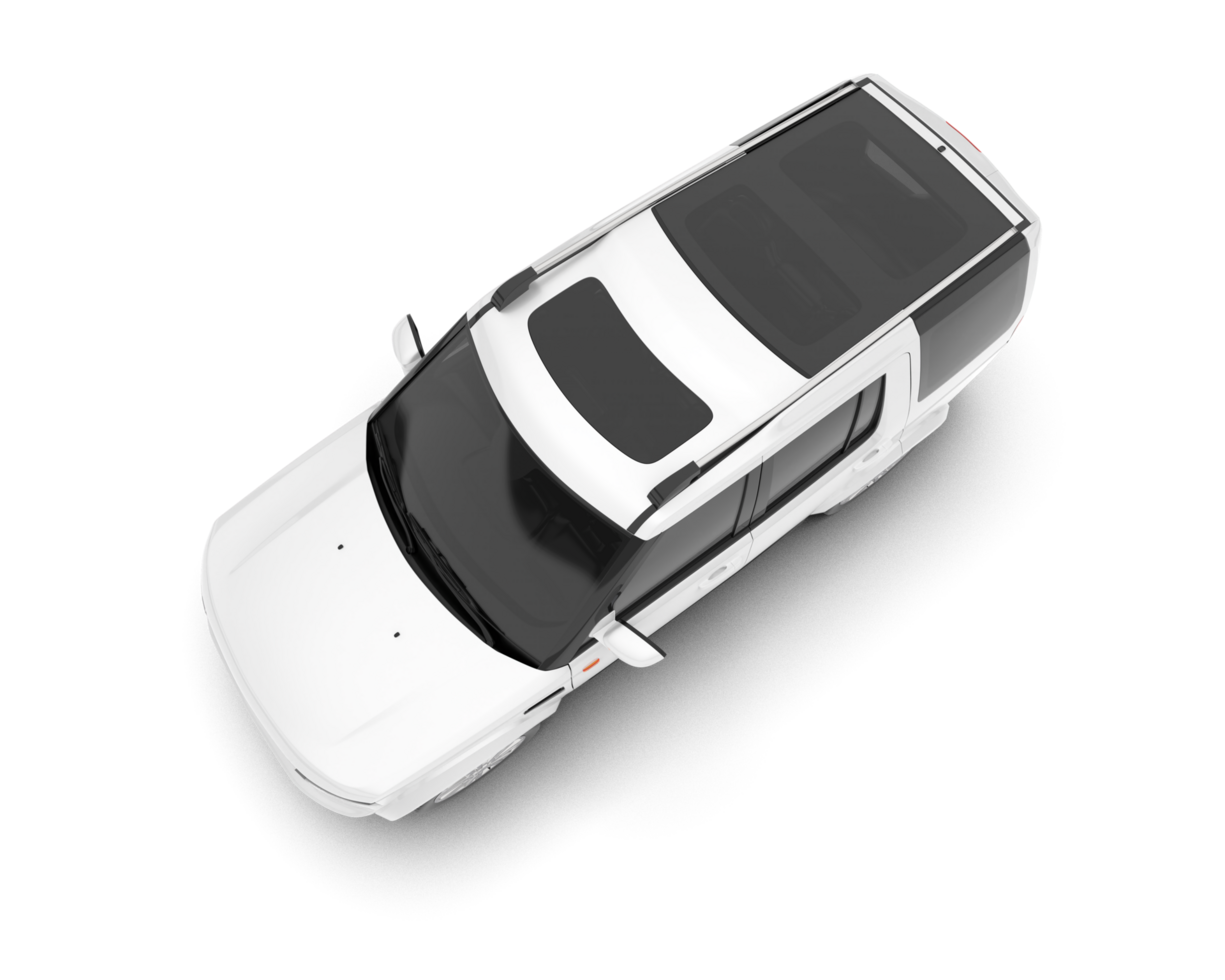 White SUV on transparent background. 3d rendering - illustration png
