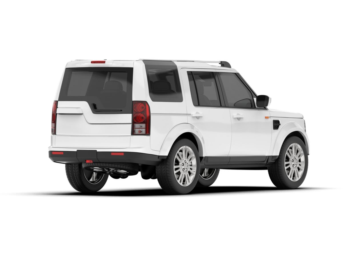 White SUV on transparent background. 3d rendering - illustration png