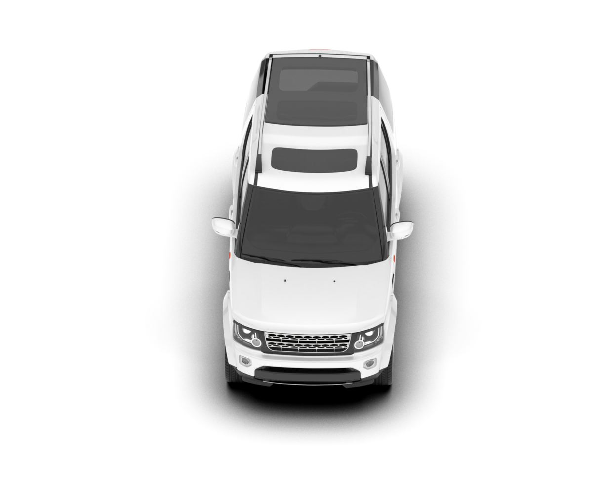 White SUV on transparent background. 3d rendering - illustration png