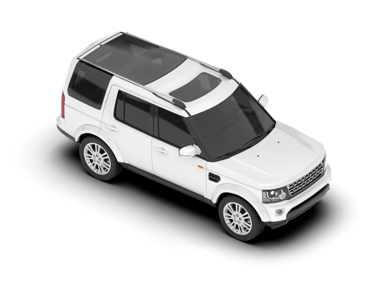 White SUV on transparent background. 3d rendering - illustration png