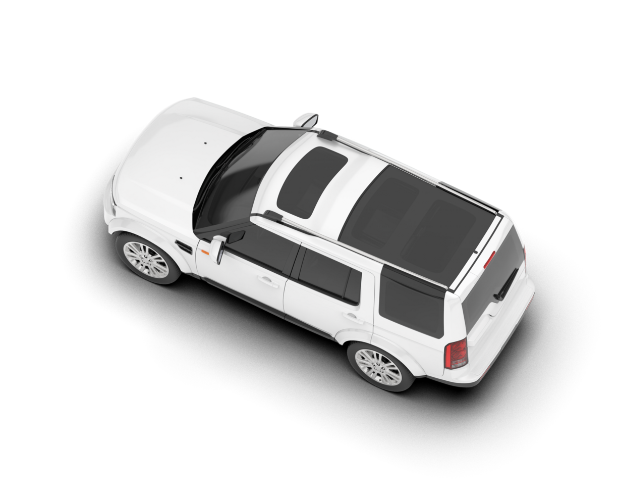 White SUV on transparent background. 3d rendering - illustration png