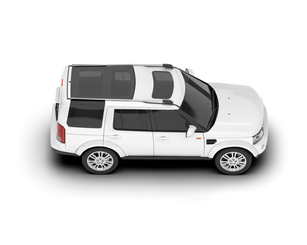 White SUV on transparent background. 3d rendering - illustration png