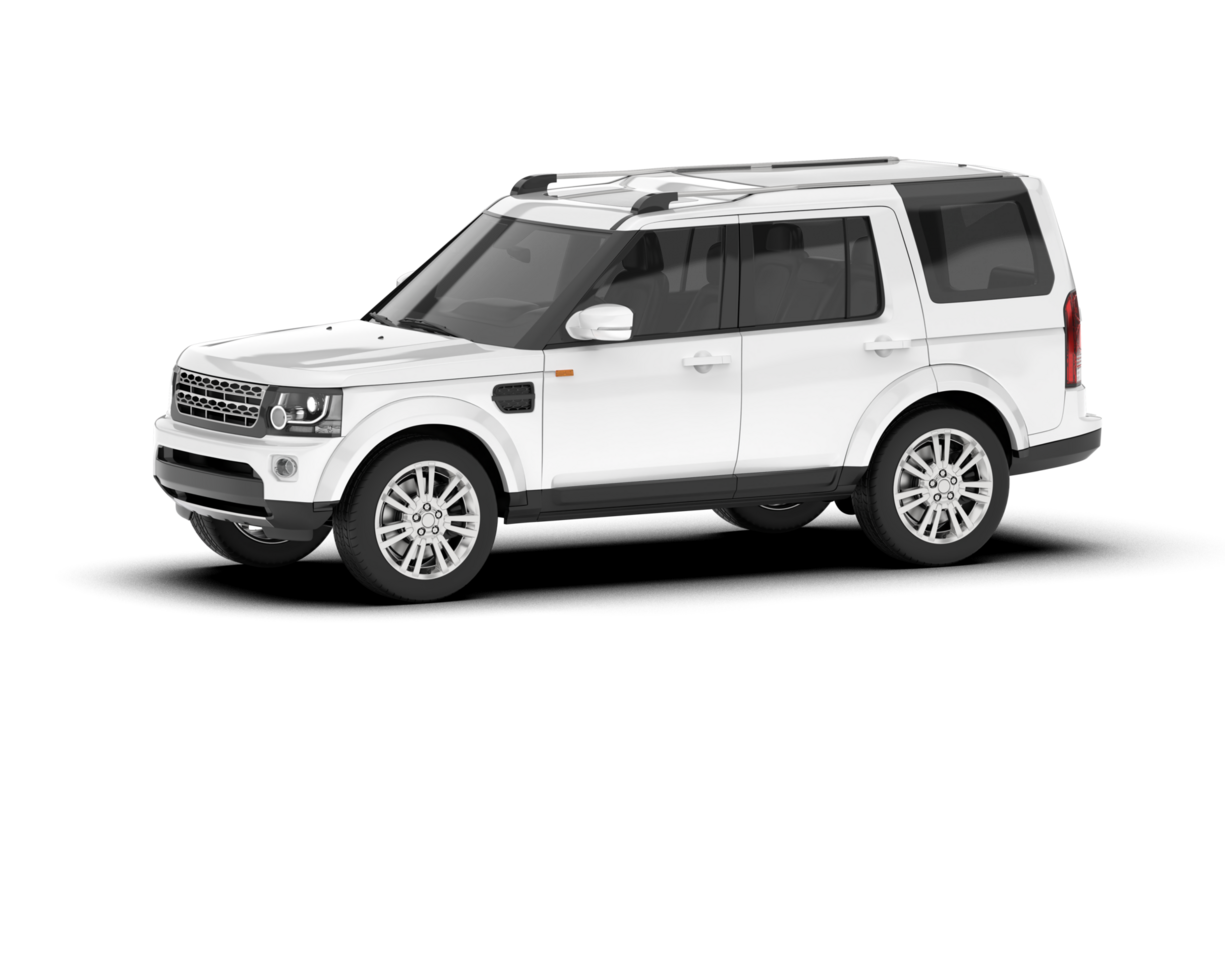 White SUV on transparent background. 3d rendering - illustration png